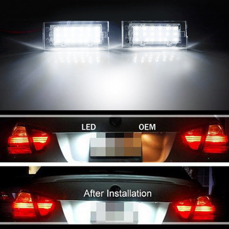 IJDM زينون الأبيض OEM-صالح 3 واط كامل LED ل 2004-2009 BMW E83 X3 و لسيارات BMW 2001-2006 E53 X5 لوحة ترخيص ضوء ، Can-bus خالية من الأخطاء