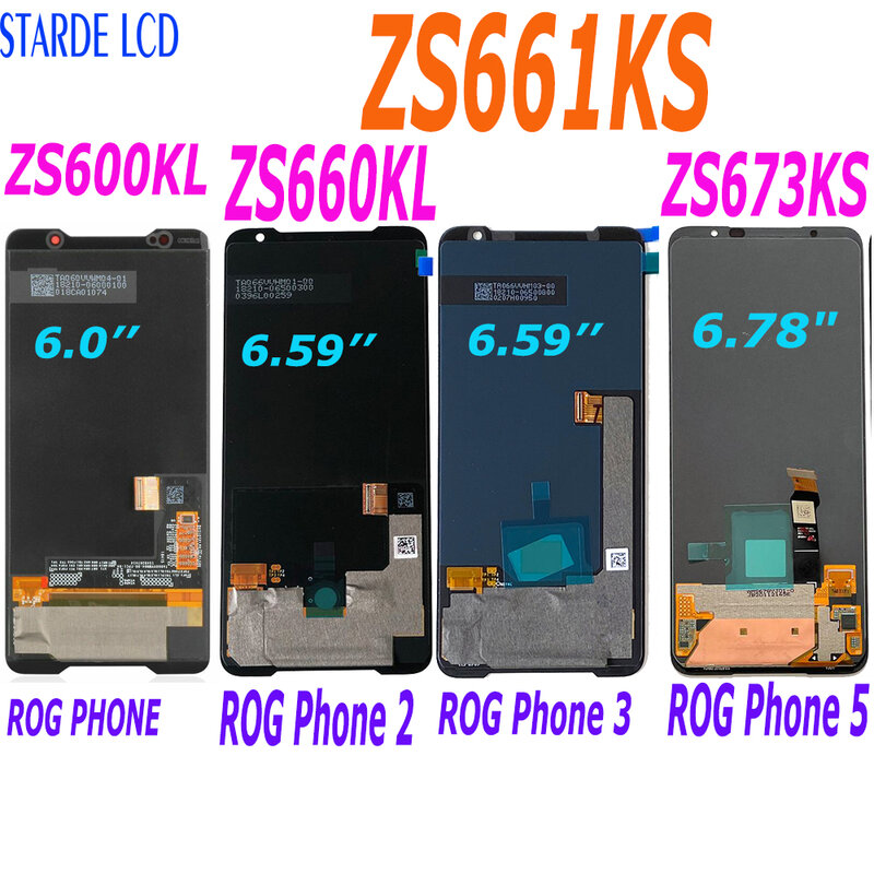 الأصلي 6.59 ل ASUS ROG الهاتف 2 Phone2 الهاتف ZS660KL ZS600KL LCD شاشة عرض تعمل باللمس محول الأرقام الجمعية ZS661KS LCD
