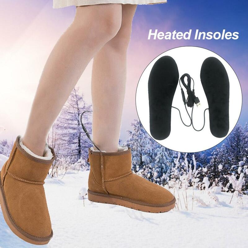 1 مجموعة USB الكهربائية إيفا مرونة الألياف التدفئة النعال الشتاء الدفء أحذية القدم نعل الصلبة لينة قابل للغسل الأحذية وسادة القدم دفئا