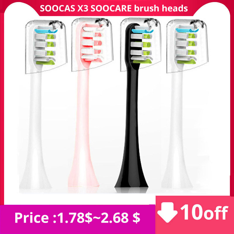 شاومي SOOCAS X3 SOOCARE فرشاة الأسنان الكهربائية رؤساء الغذاء الصف الخشن استبدال فرشاة الأسنان رؤساء الفوهات مع مكافحة الغبار غطاء