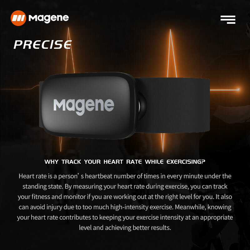 مستشعر معدل ضربات القلب Magene Mover H64 وضع مزدوج بلوتوث النمل مع حزام الصدر الدراجات الكمبيوتر الدراجة forWahoo Garmin مراقب رياضي
