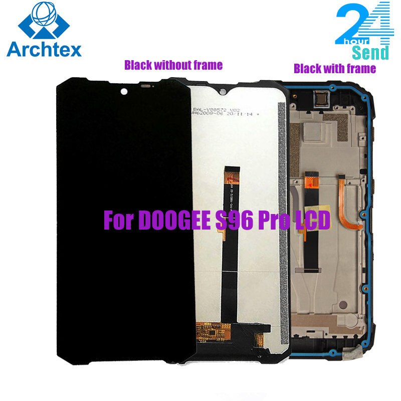 شاشة LCD مقاس 6.22 بوصة لـ DOOGEE S96 Pro مع إطار + شاشة رقمية تعمل باللمس مع استبدال زجاجي