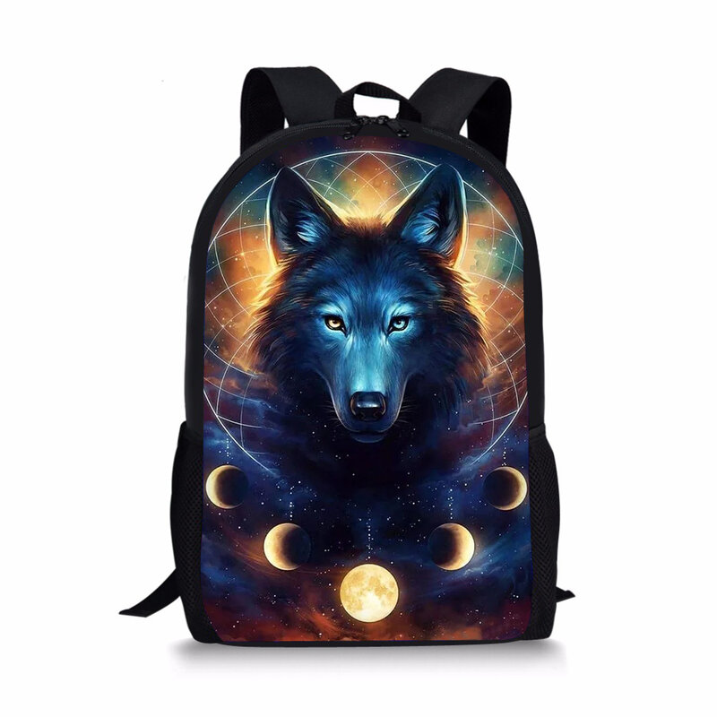 HaoYun-حقيبة ظهر كرتونية للأطفال ، حقيبة ظهر عصرية للأطفال الصغار ، نمط الذئب ، للسفر