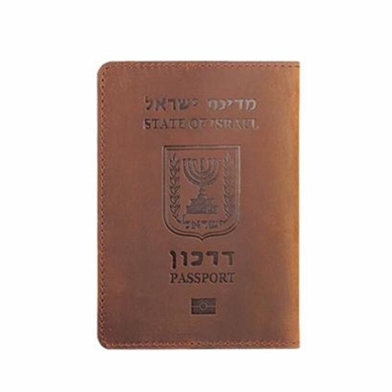 حافظة جلد لجواز السفر الإسرائيلي ، للرجال والنساء ، محفظة سفر للجنسين