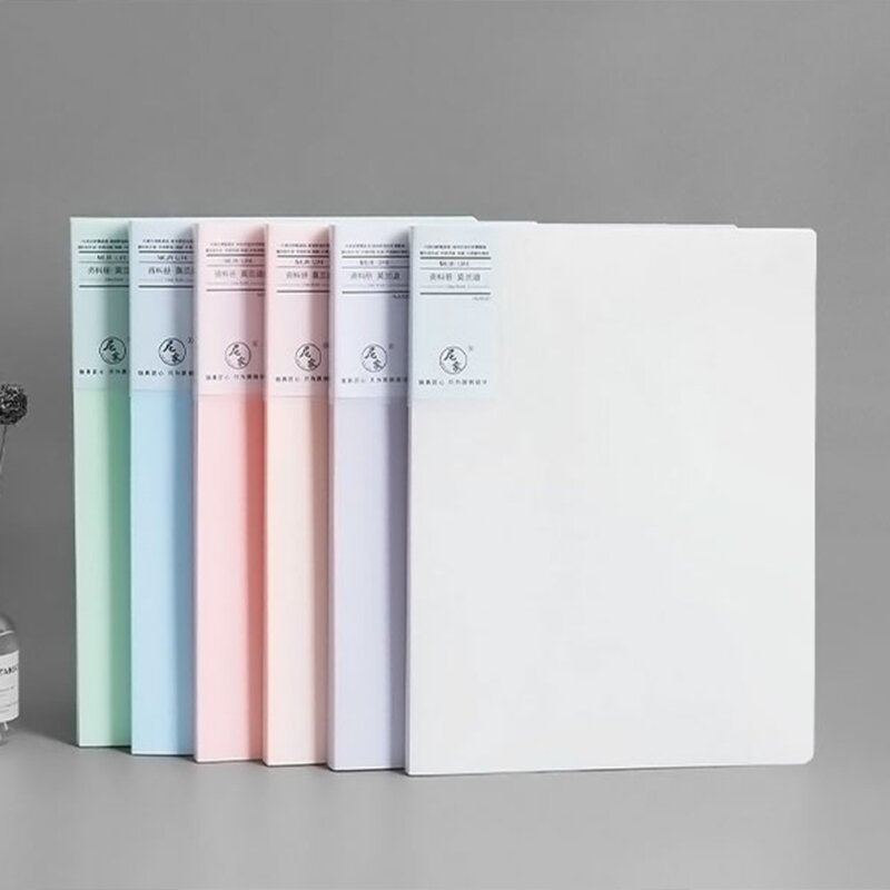 HX6A A4 عرض كتاب 20/40/80/100 صفحات شفافة إدراج مجلد ملفات وثيقة حقيبة التخزين اللوازم المدرسية المكتبية