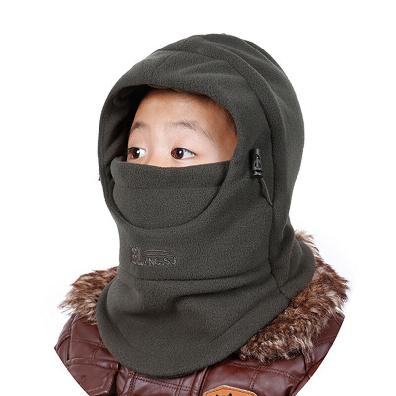 قبعة شتوية للأطفال ، أغطية رأس للأطفال ، طبقة مزدوجة سميكة ، مقاومة للبرد ، دافئة ، مقاومة للرياح ، وشاح