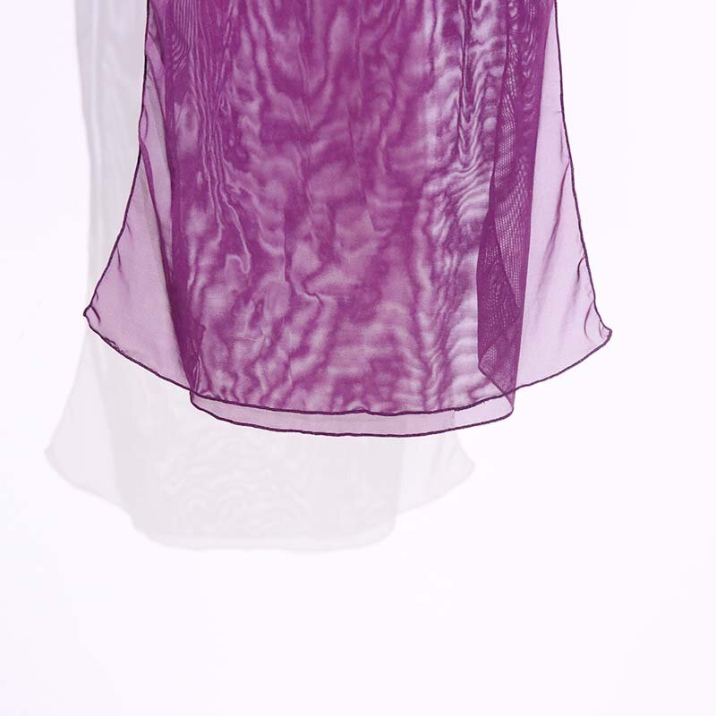 تنورة الرقص الشرقي CX59, رقيقة شفافة مع شق مفتوح للرقص الشرقي