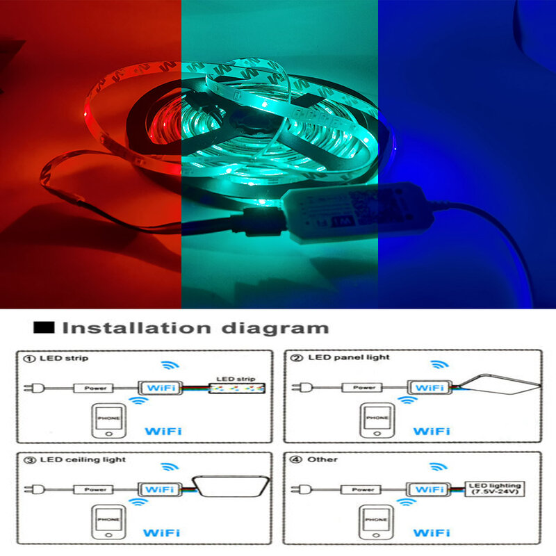 ماجيك الرئيسية البسيطة RGB RGBW واي فاي تحكم DC12V-24V لشريط Led لوحة ضوء توقيت وظيفة 16 مليون لون التحكم الذكي