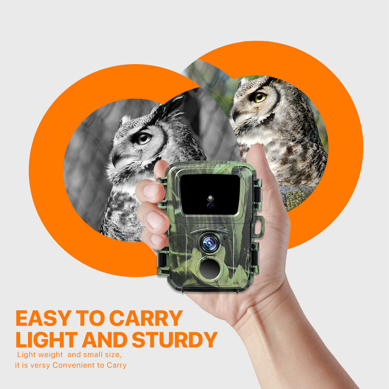 كاميرا صيد صغيرة ترايل بدقة 20 ميجابكسل 1080 بكسل كاميرا صيد حيوانات غابات برية كاميرا صياد برية Mini600 مصيدة للصور تتبع للمراقبة