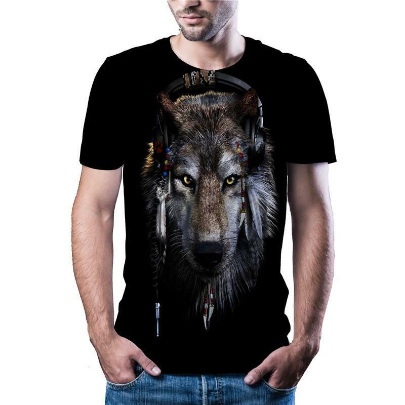 أحدث رائجة البيع الذئب رئيس تي شيرت عادية الرياضة Harajuku تي شيرت حجم الآسيوية رمز اللون المطبوعة 3DT قميص XXS 6XL