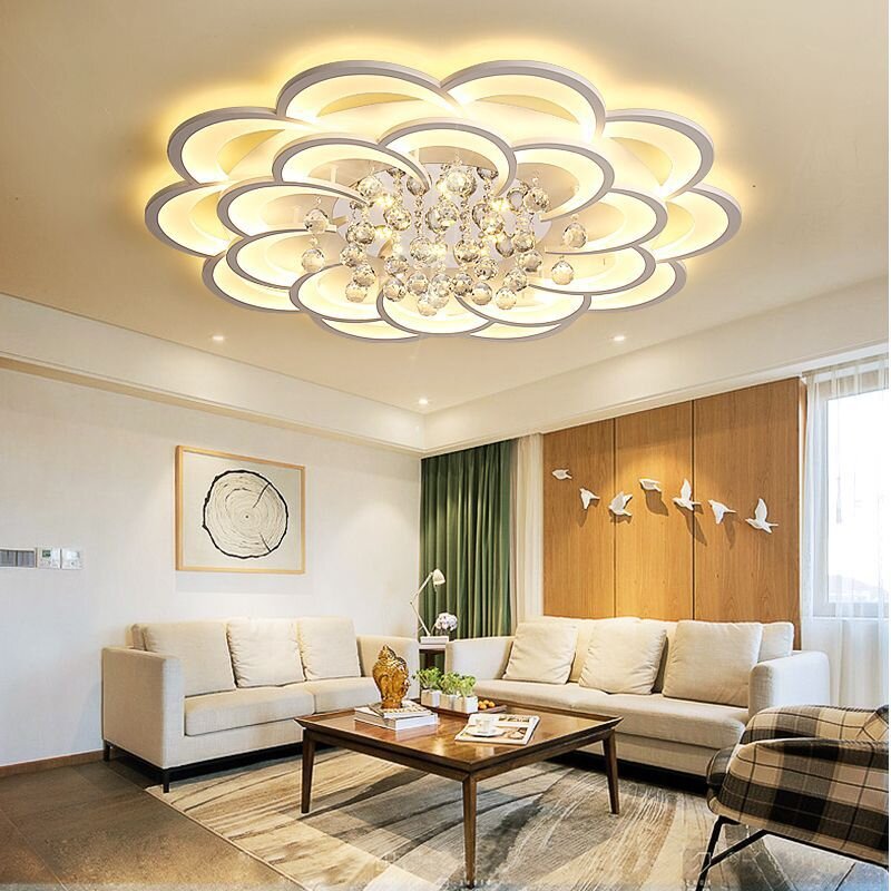 ثريا كريستال LED ، تصميم حديث ، إضاءة داخلية ، إضاءة سقف زخرفية ، مثالية لغرفة المعيشة أو غرفة النوم أو المطبخ.
