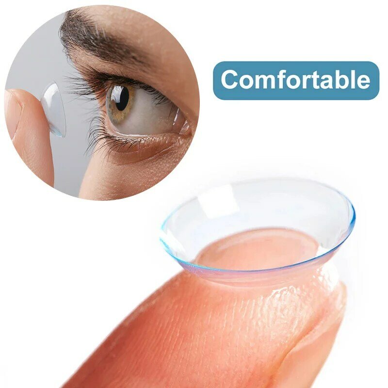 OVOLOOK-2PCS/زوج قصر النظر العدسات اللاصقة لتصحيح الرؤية شفافة وصفة طبية العدسات مع ديوبترز العين اتصالات 14 مللي متر