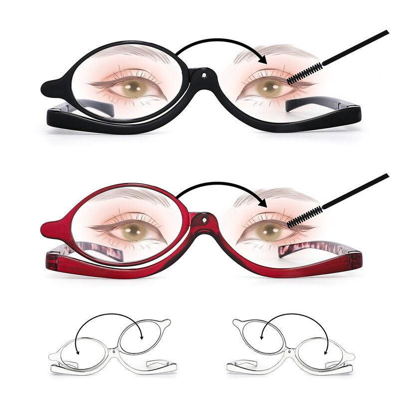JM 2 قطعة/المجموعة ماكياج نظارات للقراءة مكبرة الوجه أسفل القراء مستحضرات التجميل للنساء