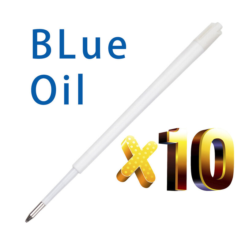 الكثير 10 قطعة الكرة نقطة القلم الملء الأزرق الحبر الأسود الحبر 1.0 مللي متر المنقار قلم الرصاص استبدال النفط عبوة السلس ريتينغ القلم أجزاء