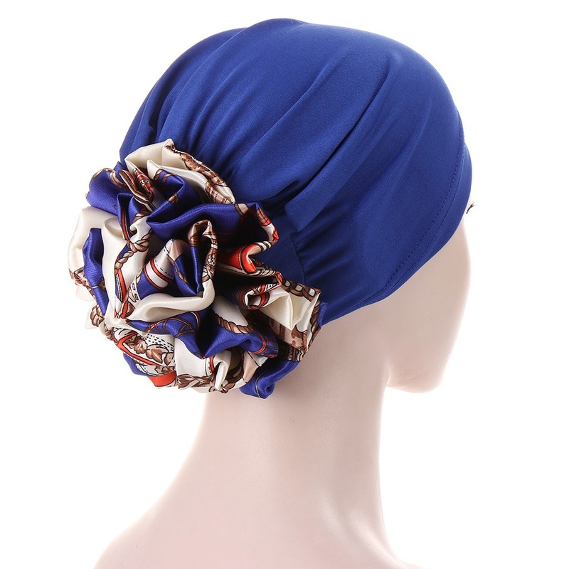 كيباهو-عمامة زهور ساتان مطاطية للنساء ، إسلامية تحت الحجاب ، حجاب داخلي إسلامي ، غطاء كيميائي ، غلاف رأس بلون واحد ، غطاء كيميائي