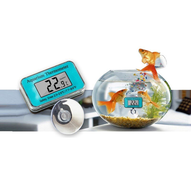 ميزان حرارة رقمي لحوض السمك بشاشة LCD ، مقاوم للماء ، مع كوب شفط ، درجة حرارة الماء لخزان الأسماك مثل البيتا