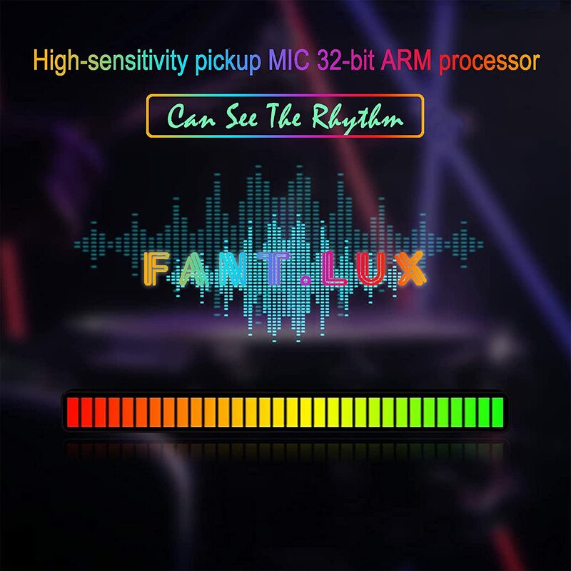 الذكية مصباح ليد بار 32 LED مؤشر مستوى الموسيقى التحكم الصوتي الطيف الصوت RGB ضوء LED عرض إيقاع نبض إشارة ملونة