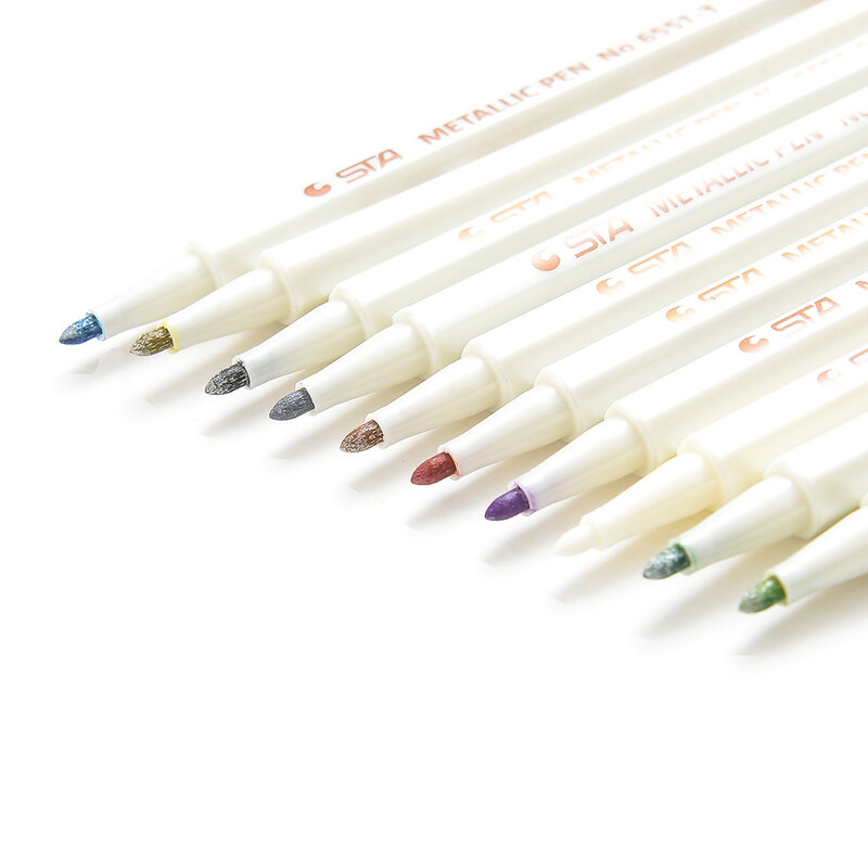 قلم ماركر معدني 10 ألوان ، قلم تحديد للأعمال اليدوية وسكرابوكينغ ، أدوات مكتبية مدرسية