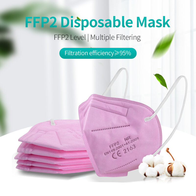 FPP2 أقنعة واقية CE KN95 شهادة قناع الوجه 5رقائق قابلة لإعادة الاستخدام ffp2mascarillas Masken قناع الوجه للكبار