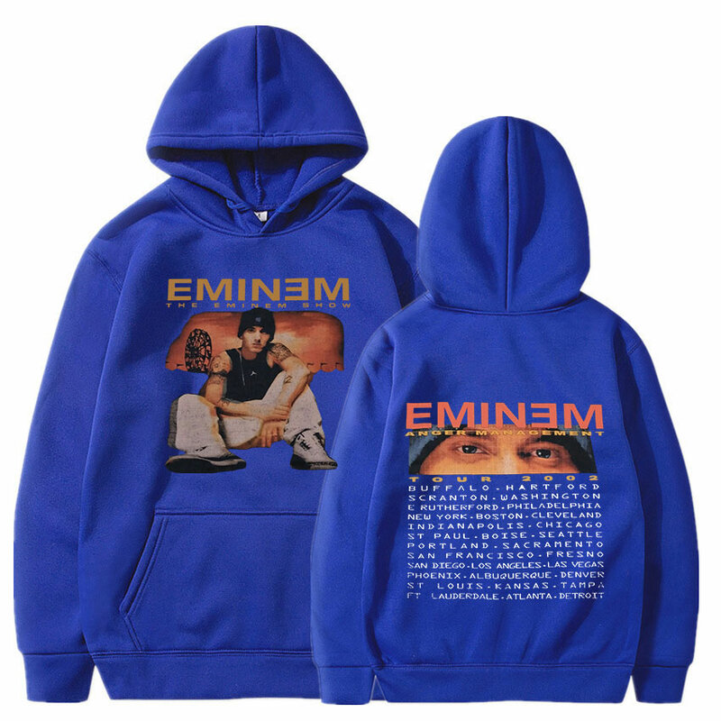 Eminem إدارة الغضب جولة 2002 هوديي Vintage Harajuku مضحك ريك بلوزات طويلة الأكمام الرجال النساء البلوز الموضة
