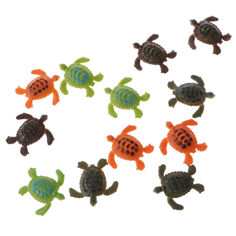 12pcs Plastic Animal Turtles Model Figures Girls Boys Party Bag Filler
