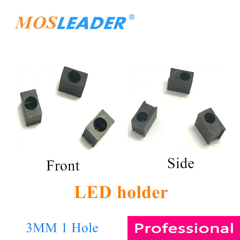Mosleader 1000 قطعة F3 3 مللي متر LED حامل 1 الثقب الأسود البلاستيك حامل الجبهة الجانب ثقب واحد Whitout Led مربع عمود إنارة مصباح حامل