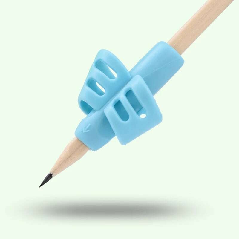 3 قطعة الأطفال القرطاسية الكتابة تصحيح جهاز قلم من السيليكون حامل الطلاب تعلم الكتابة مصحح أداة التدريس