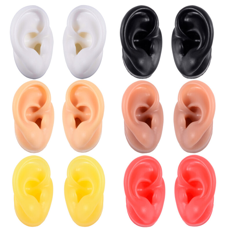 لينة سيليكون الأذن نموذج ل السمع 1:1 الإنسان الأذن نموذج الأذن محاكاة عرض الدعائم أدوات التدريس مجوهرات عرض أقراط