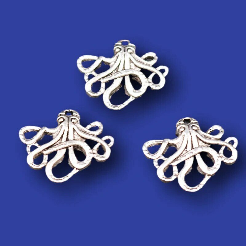 20 قطعة الفضة مطلي المحيط Octopus قلادة الهيب هوب سوار أقراط اكسسوارات معدنية Charms بها بنفسك السحر للمجوهرات الحرف صنع M840