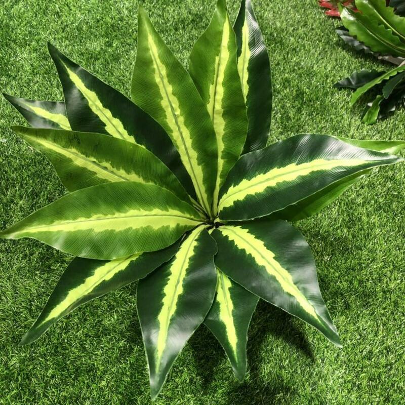 43CM13 ورقة النباتات الاستوائية الاصطناعية باقة الأخضر ماغنوليا ليف DIY بها بنفسك النباتات مواد الجدار لحديقة الزفاف غرفة المعيشة ديكور