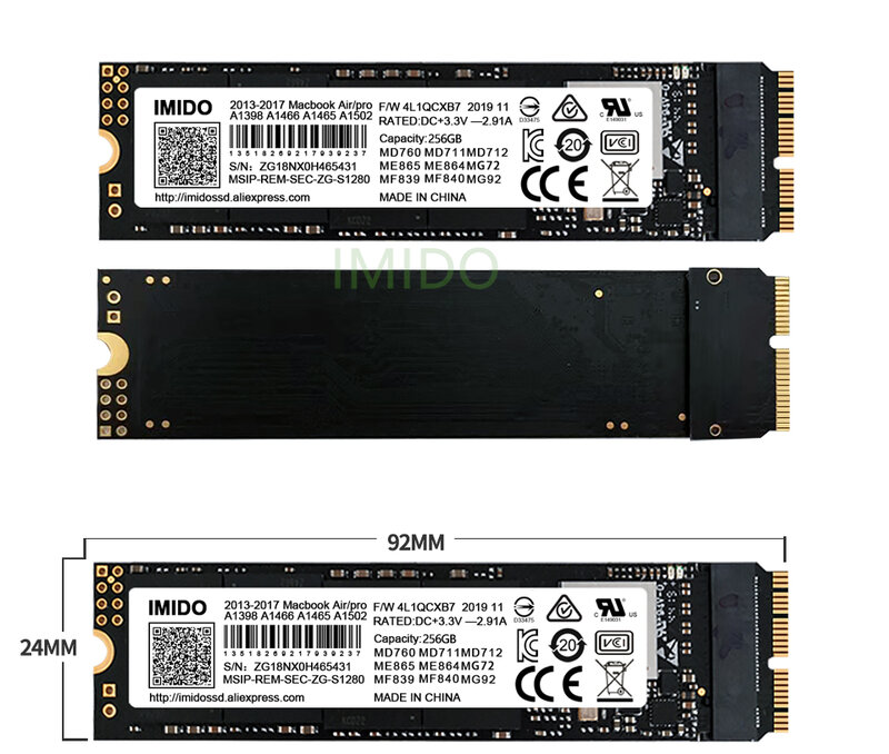 SSD لماك بوك اير 2015 ، 1 تيرا بايت ، 512GB ، 256GB ، 2 تيرا بايت ، 128GB ، ومناسبة لماك بوك اير A1465 ، متوافقة أيضا مع نموذج A1466 ، A1347 ، A1398