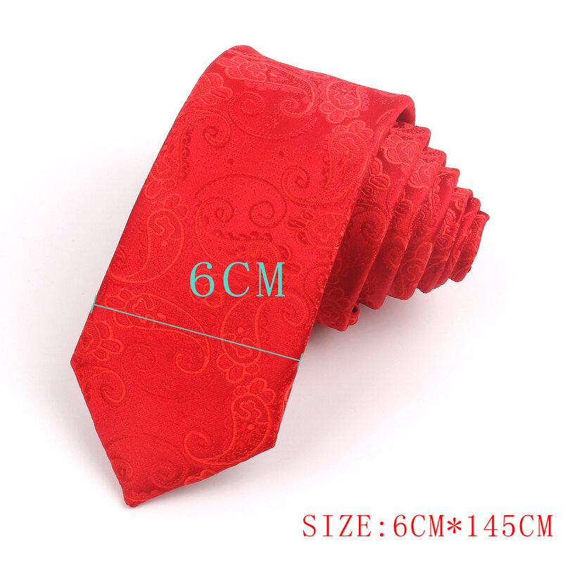 ربطة عنق جاكار حمراء نحيفة للرجال والنساء ، كلاسيكية ، عصرية ، نحيفة ، بيزلي ، للعريس ، حفلة ، زفاف