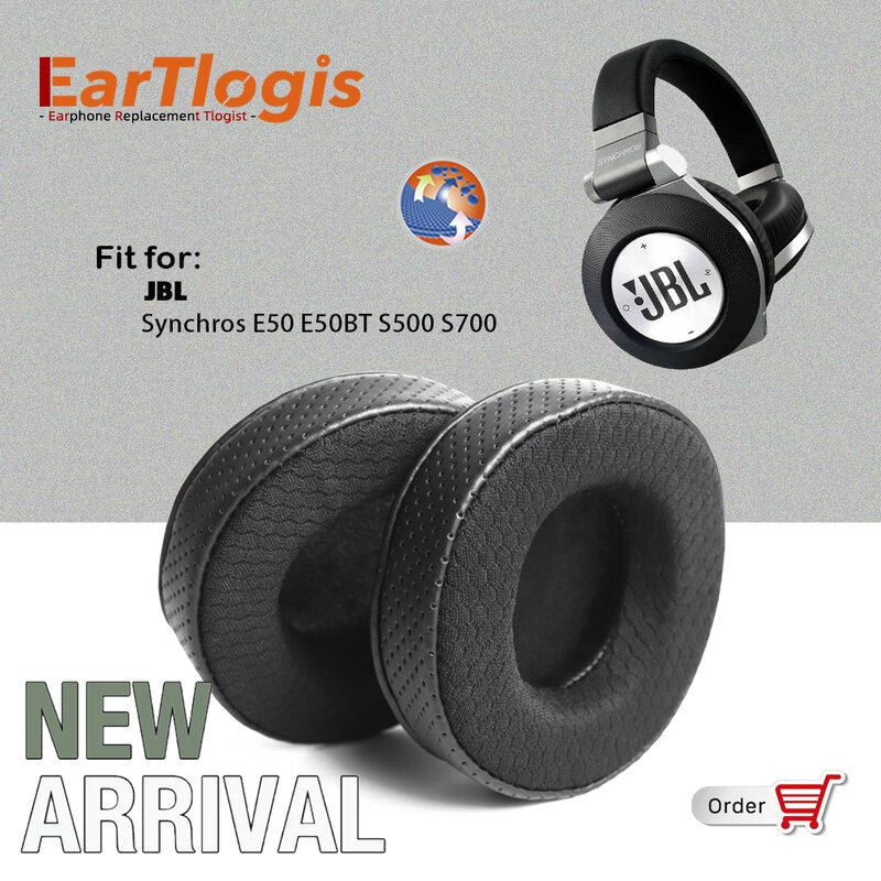 EarTlogis جديد وصول استبدال بطانة للأذن ل JBL Synchros E50 E50BT S500 S700 E50 BT سماعة الأذن غطاء وسائد وسادات الأذن