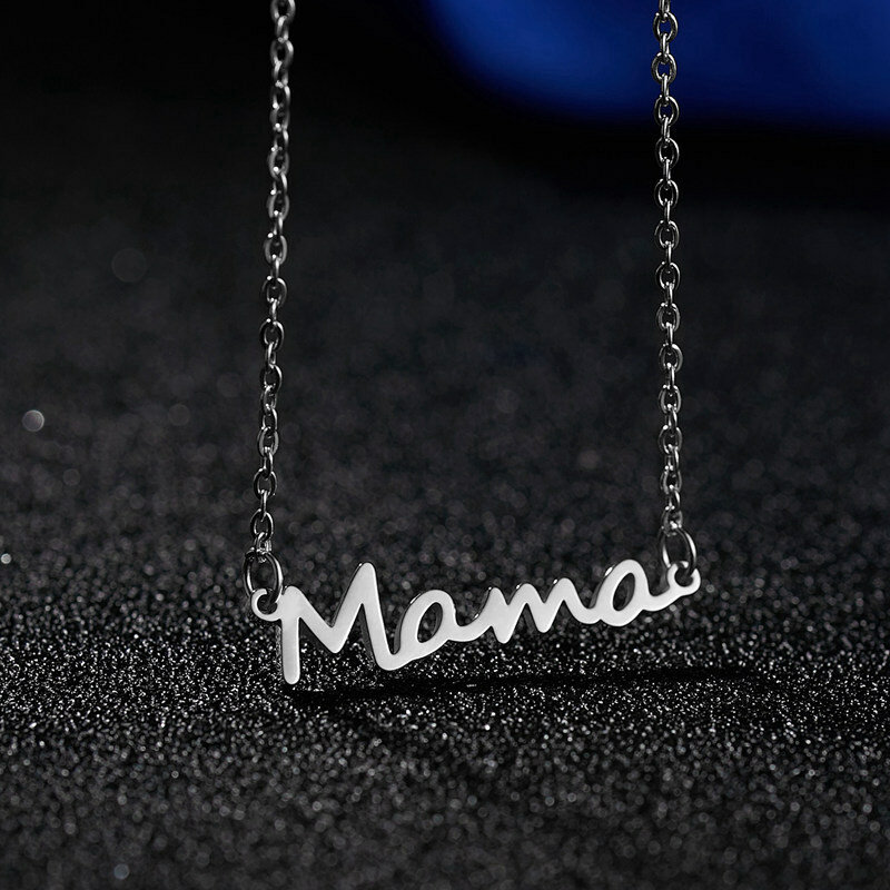 عيد الأم ماما قلادة بحرف قلادة للنساء 3 ألوان أمي اسم سلسلة قصيرة تصل إلى عظمة الترقوة المختنق شخصية مجوهرات هدايا جديدة