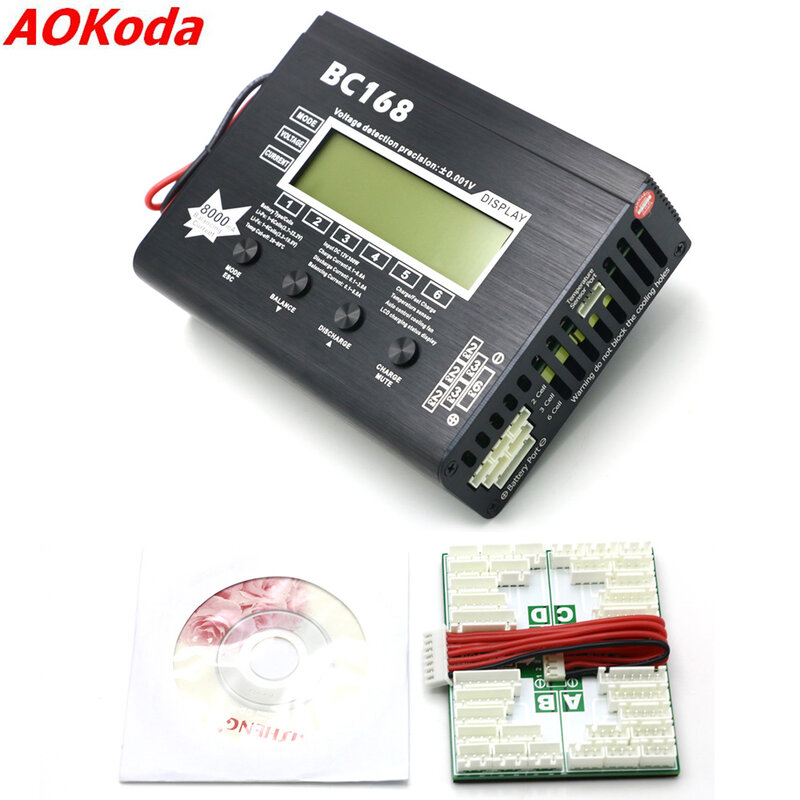 شاحن توازن ذكي AOK-Super Speed LCD ، مفرغ بطارية Lipo ، ألعاب بتحكم عن بعد ، 1-6S ، 8A ، W ، BC168