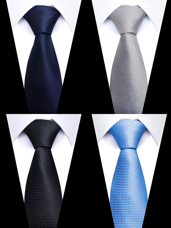 احدث اسلوب عطلة الحاضر 100% رابطة عنق حرير جيب المربعات مجموعة أزرار الأكمام ربطة العنق الرجال الأزرق الداكن اكسسوارات الزفاف مكتب Cravat