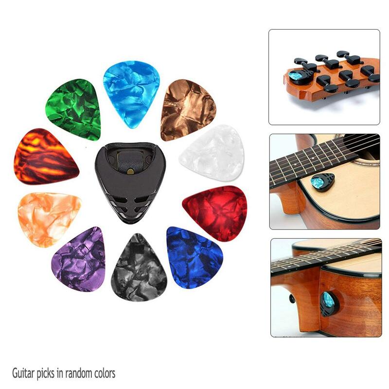 10 قطعة يختار الغيتار و الغيتار اختيار مجموعة حامل ل الغيتار الصوتية الغيتار الكهربائي باس القيثارة عصا على حامل لون عشوائي