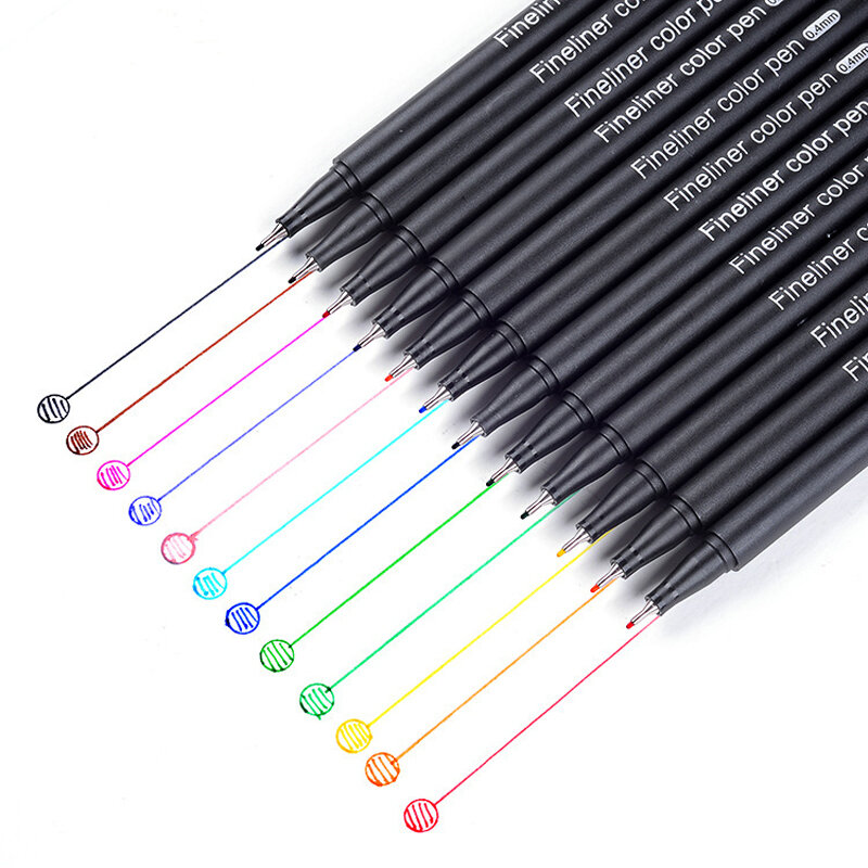 24/36/48/60/100 ألوان 0.4 مللي متر ميكرون اينر Fineliner أقلام للمعادن ماركر رسم القلم اللون رسم ماركر الفن مجموعة القرطاسية