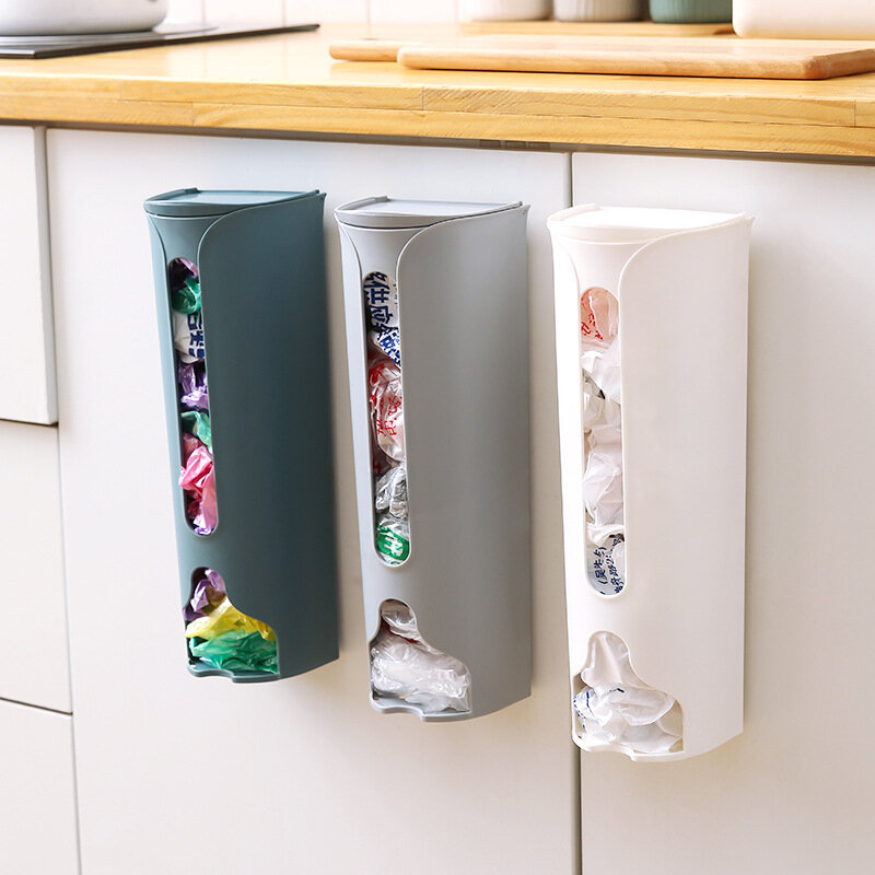 الجدار الشنق كيس النفايات صندوق تخزين المطبخ حقيبة بلاستيكية حامل المنظم الحمام أكياس قمامة موزع اكسسوارات المطبخ