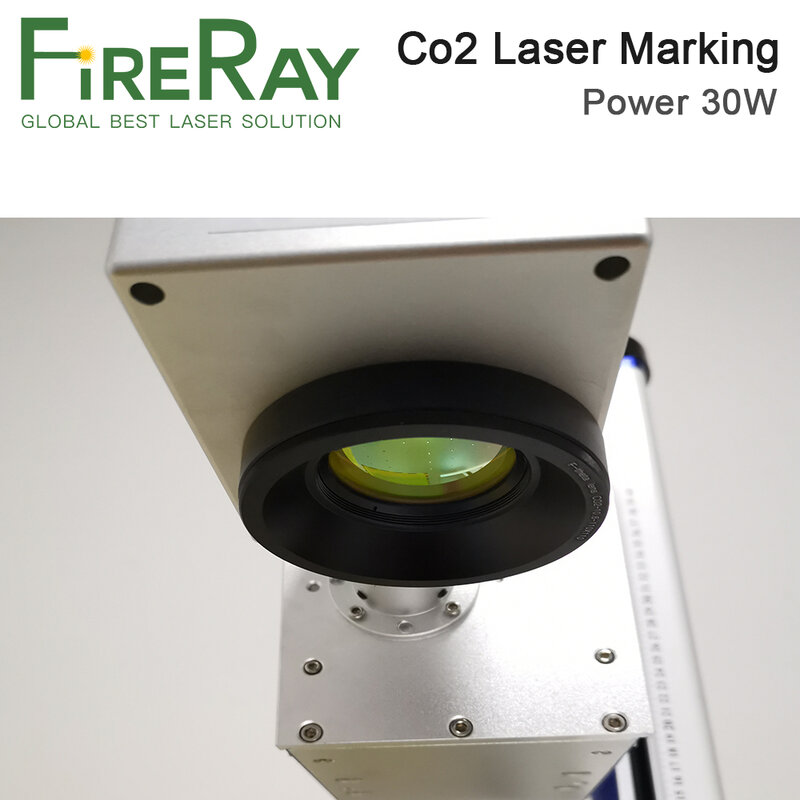 FireRay المحمولة 10.6um Co2 ليزر آلة وسم 30 واط الجلفانومتر الفتحة 10 مللي متر عدسة 210x210mm