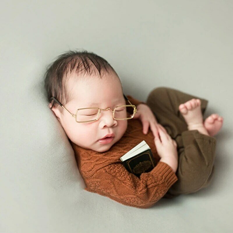 4 قطعة الكتب المصغرة الرجعية الوليد التصوير الدعائم الزينة الرضع التصوير الفوتوغرافي بمساعدة
