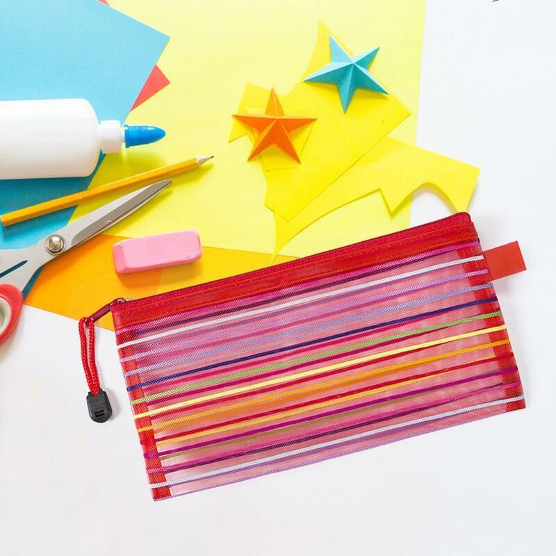 2 قطعة الملونة شبكة الحقيبة متعددة الوظائف القلم أكياس مكاتب الطلاب الإمدادات