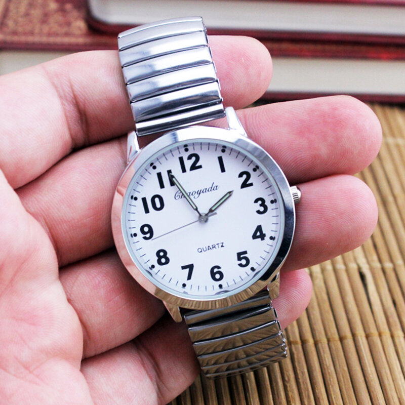 ساعات يد إلكترونية من الفولاذ المقاوم للصدأ للرجال والنساء ، حزام مرن ، ساعة رقمية بسيطة وكبيرة ، موضة الأزواج ، القديمة ،