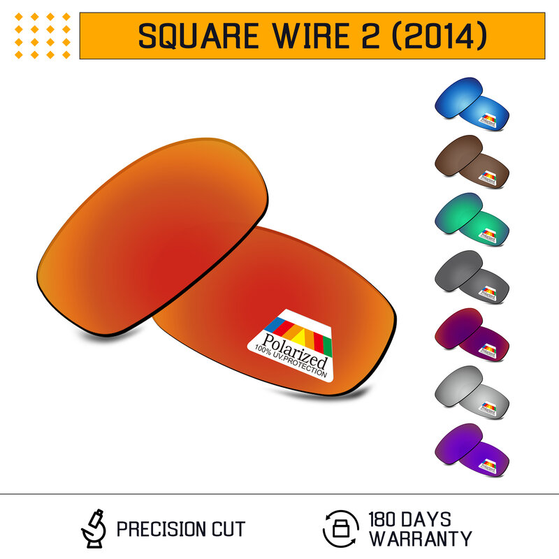 باويك عدسات استبدال مستقطبة ل-اوكلي سلك مربع 2 (2014) OO4075 النظارات الشمسية الإطار-خيارات متعددة