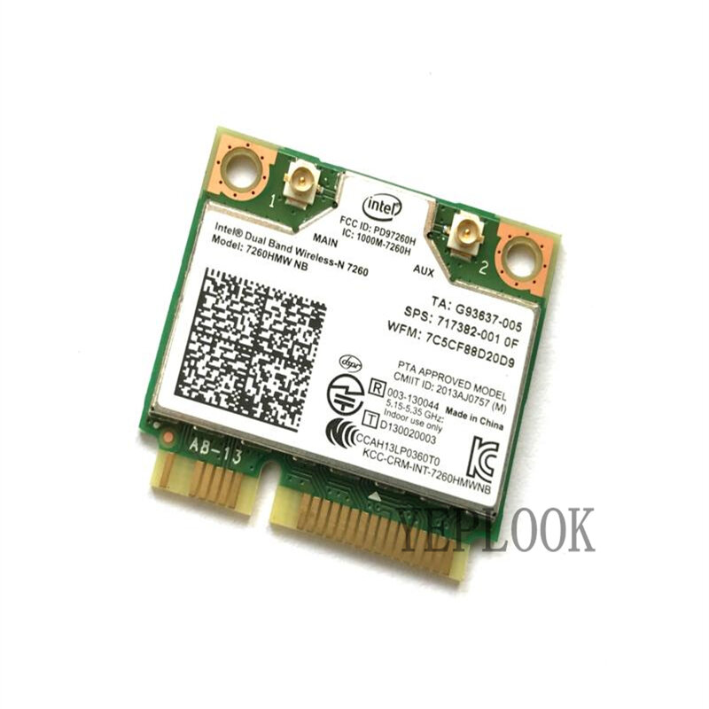 لاسلكي-N 7260NB 7260HMW NB 300Mbps ثنائي النطاق 2.4G/5Ghz Mini PCI-E إنتل واي فاي بطاقة لأجهزة الكمبيوتر المحمول ديل Asus Acer سطح المكتب