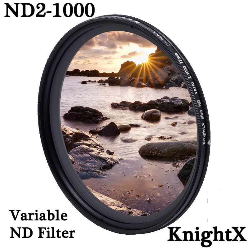 KnightX ND2 إلى ND1000 ترويسة متغير ND تصفية قابل للتعديل لكانون نيكون 49 مللي متر 52 مللي متر 55 مللي متر 58 مللي متر 62 مللي متر 67 مللي متر 72 مللي متر 77 مللي متر اكسسوارات