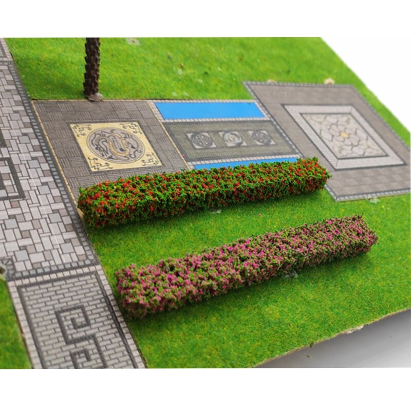 2 قطعة شجيرة شرائط طاولة الرمل الأخضر مصغرة نموذج محاكاة DIY بها بنفسك المواد العشب سياج لبناء داخلي في الهواء الطلق Diorama