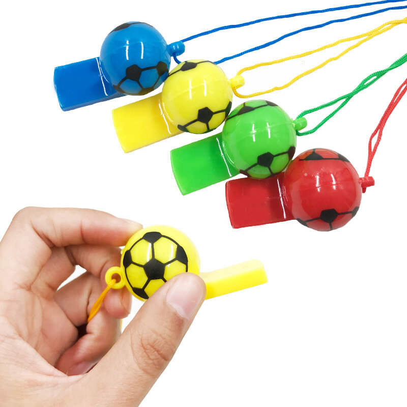 5 قطعة صافرة صغيرة البلاستيك متعددة الوظائف مع حبل طفل كرة القدم كرة القدم الرجبي التشجيع صافرة الأطفال هدايا لون عشوائي