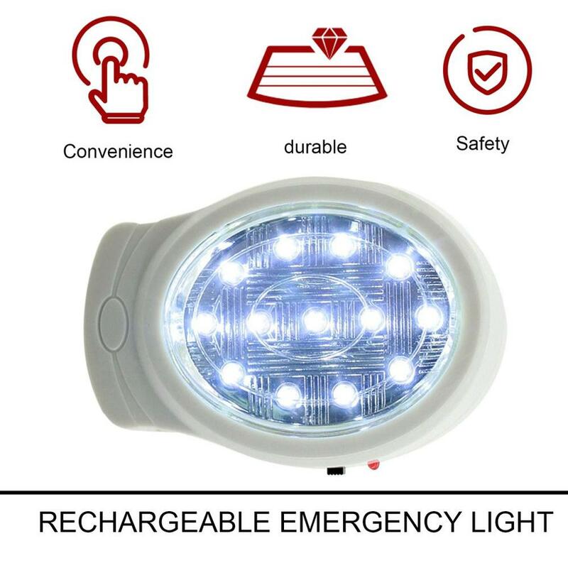 2 واط 13 LED قابلة للشحن ضوء الطوارئ المنزلية التلقائي انقطاع التيار الكهربائي المصباح الكهربي ضوء الليل 110-240 فولت الولايات المتحدة التوصيل