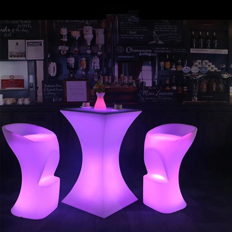 110 سنتيمتر ارتفاع LED طاولة مشروبات مضيئة مضاءة حتى طاولات بار كوب بلاستيكي للقهوة الجدول الأثاث التجاري
